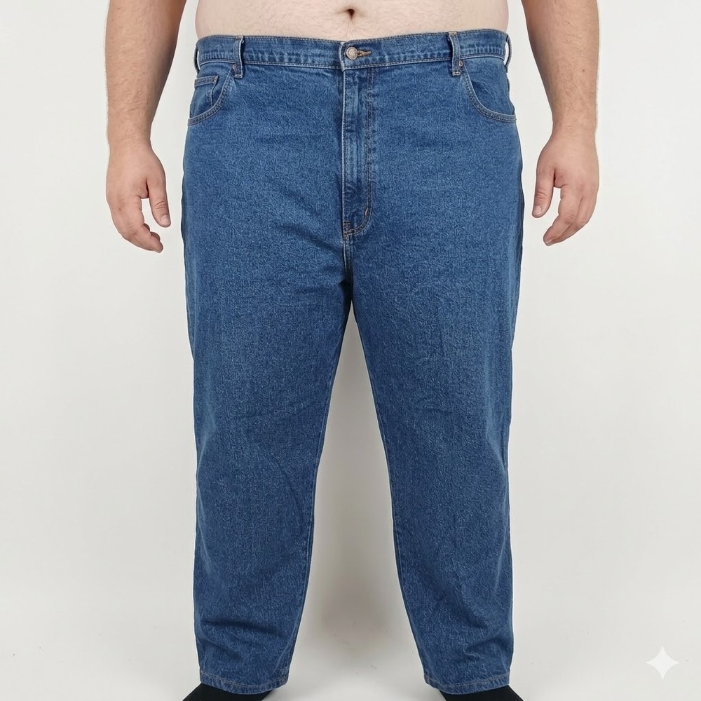Wrangler Premium Quality Regular Fit Jeans‎ Denim Mens 50x30 Blue Stretch EUC